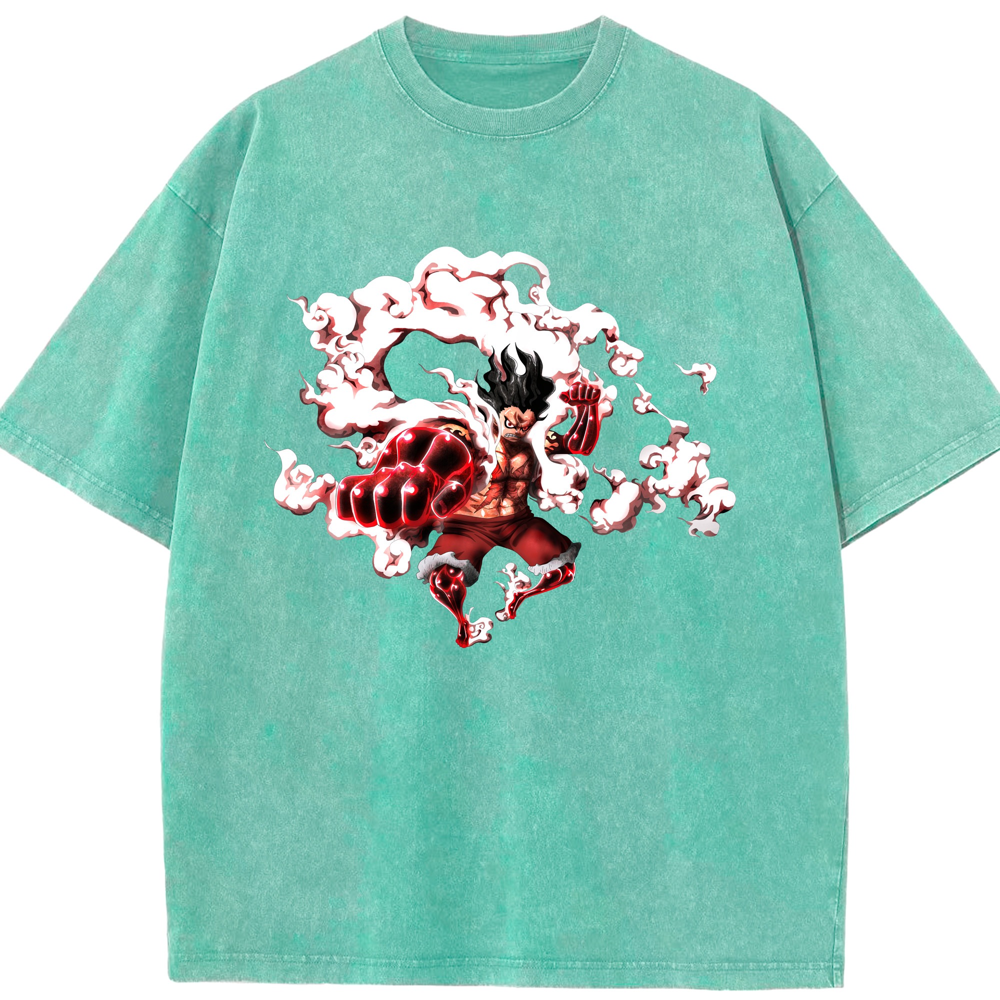 ワンピース モンキー・D・ルフィ ONE PIECE Monkey D. Luffy 綿100% ヴィンテージ風 半袖Tシャツ（フロントプリント）